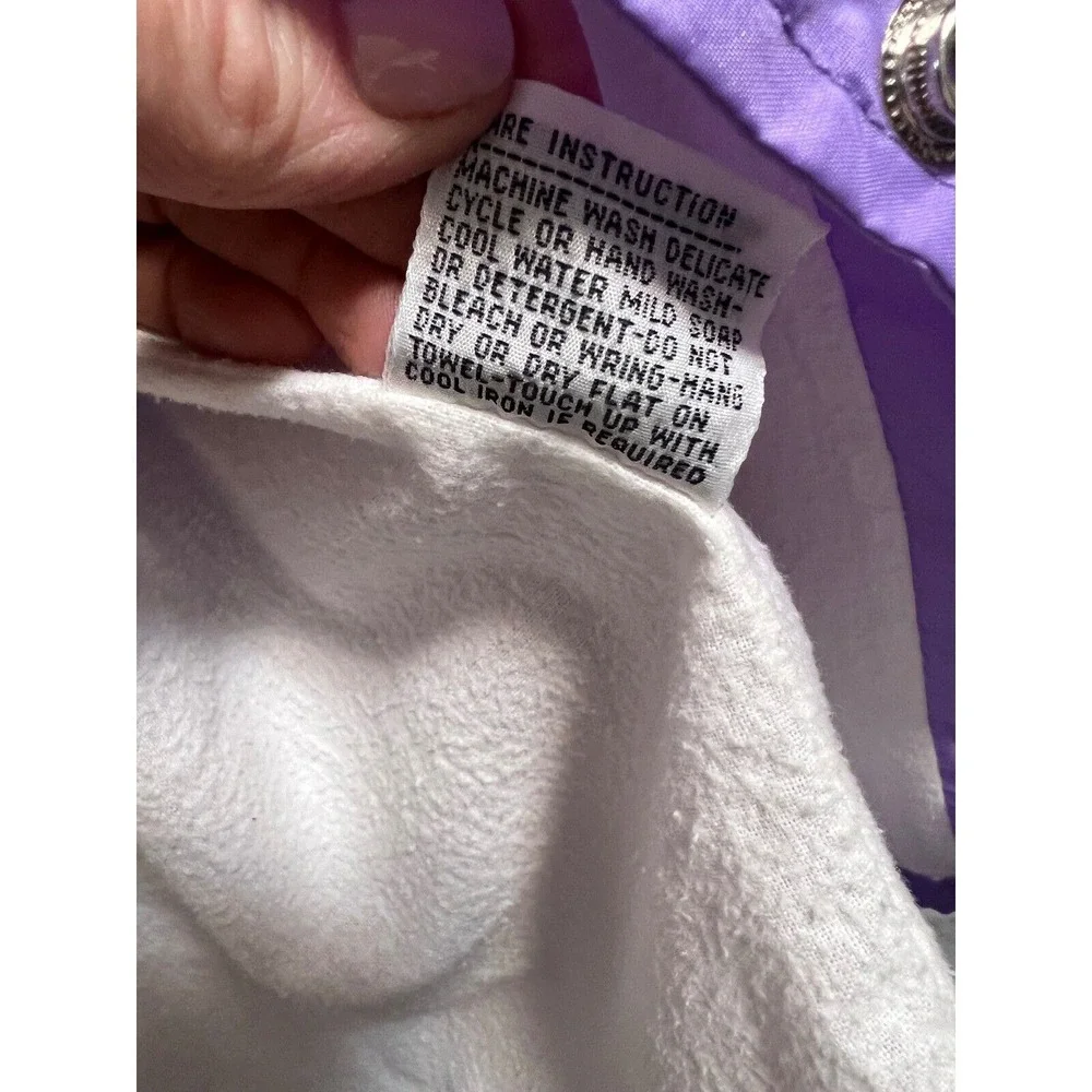 VTG Nylon‎ Coach Jacket Snap Front Lightweight Lavender Purple Small Egyptian